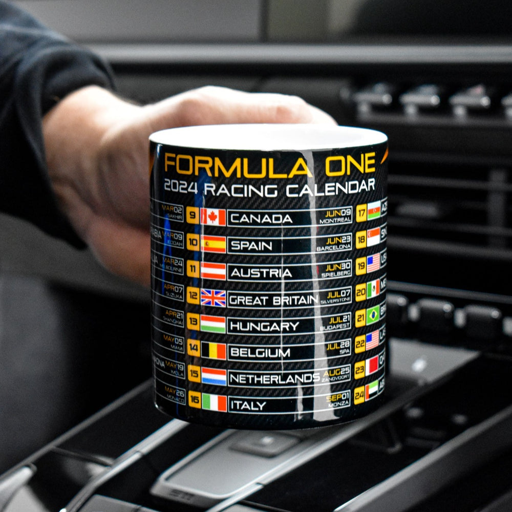formula one 2024 mclaren f1 calendar mug