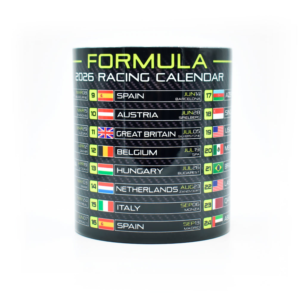 Formula 2026 Calendar - Neon Green Edition
