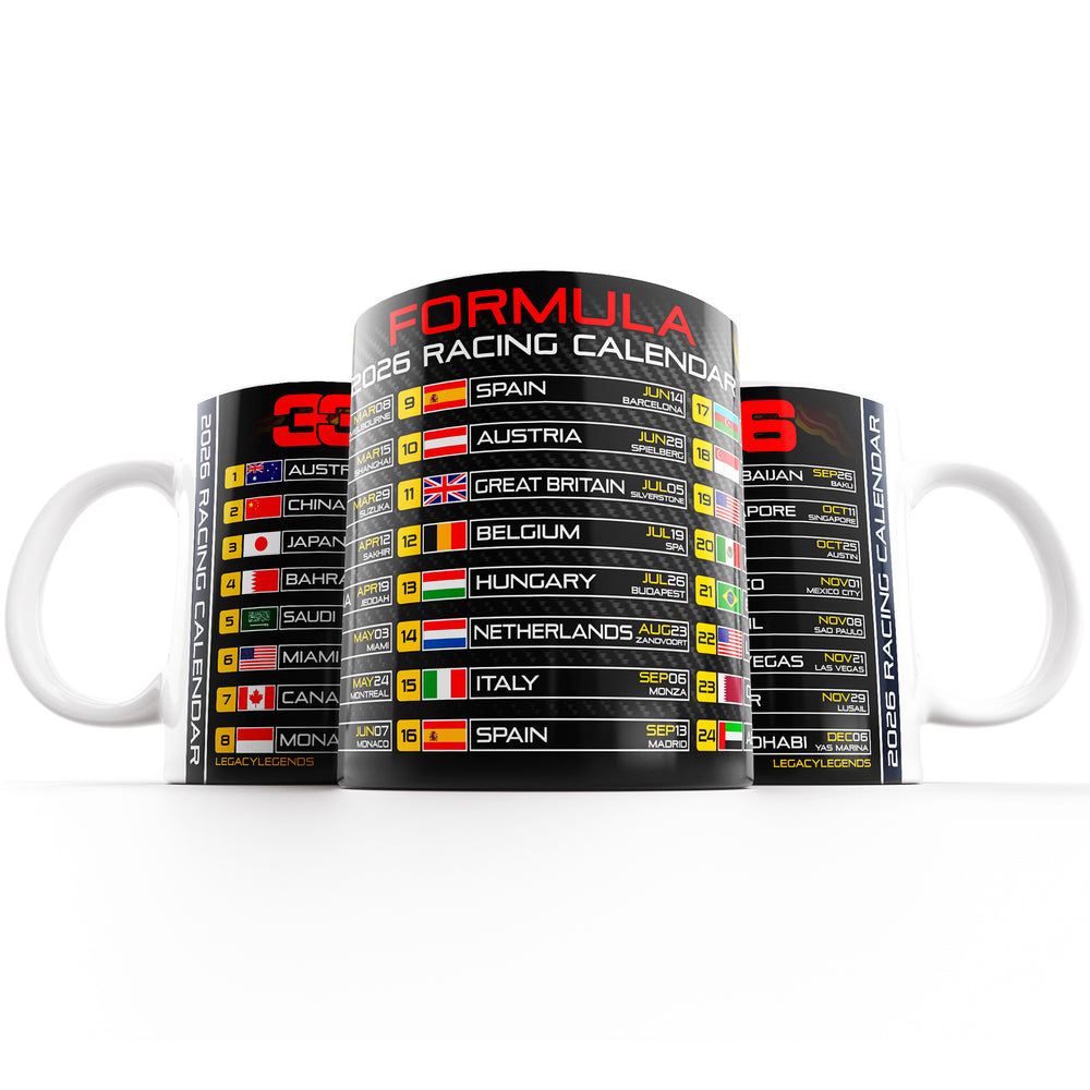 Formula 2026 Calendar - RB Edition