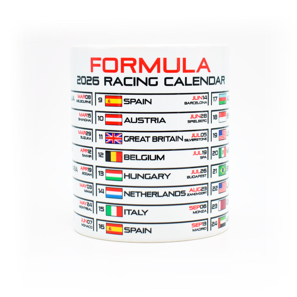 Formula 2026 Calendar - White Edition