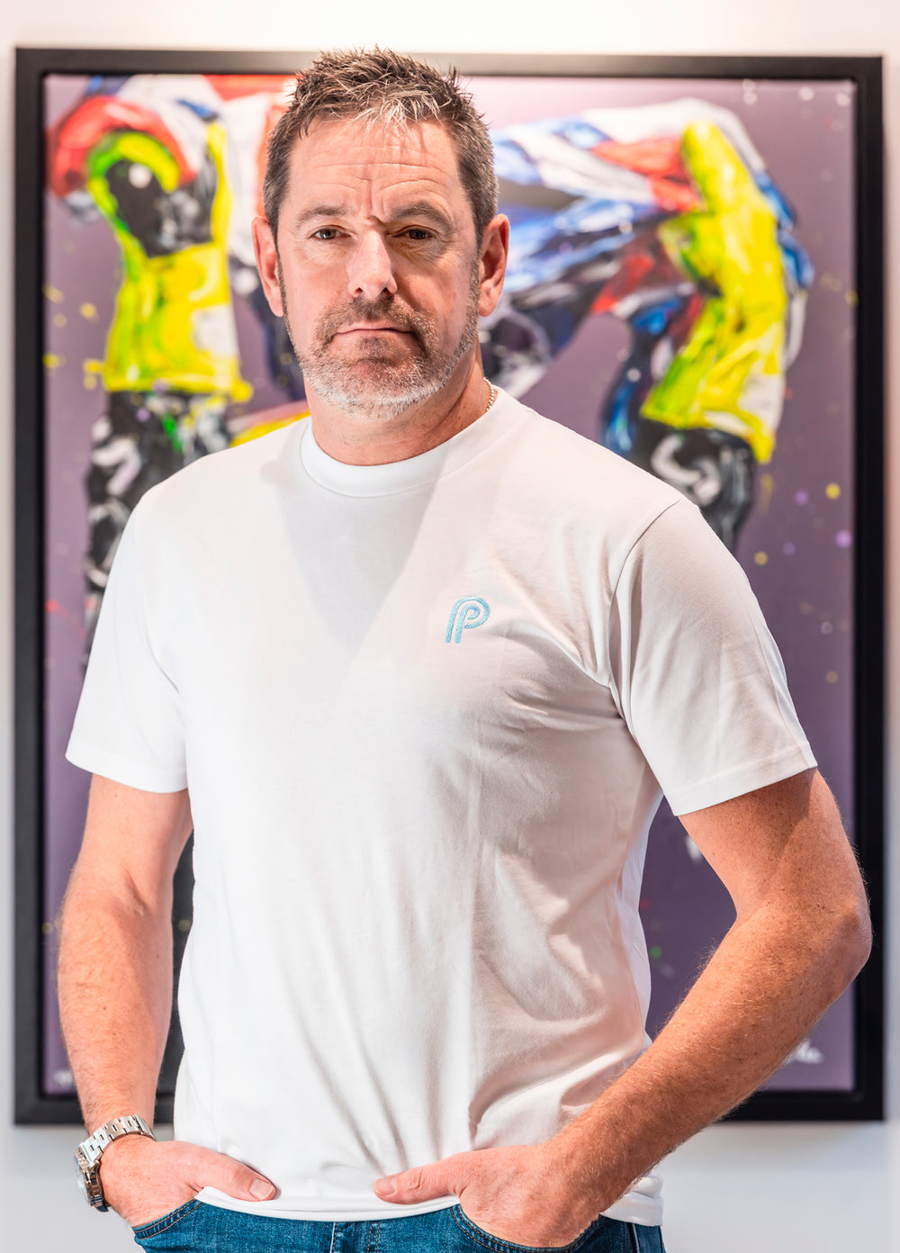 Petrol Ped - White Gulf Blue Tee