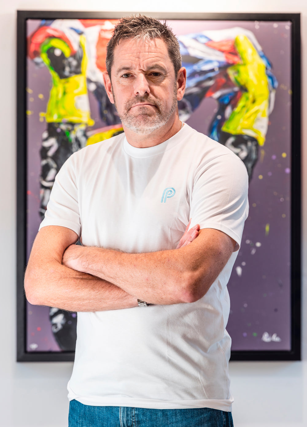 Petrol Ped - White Gulf Blue Tee