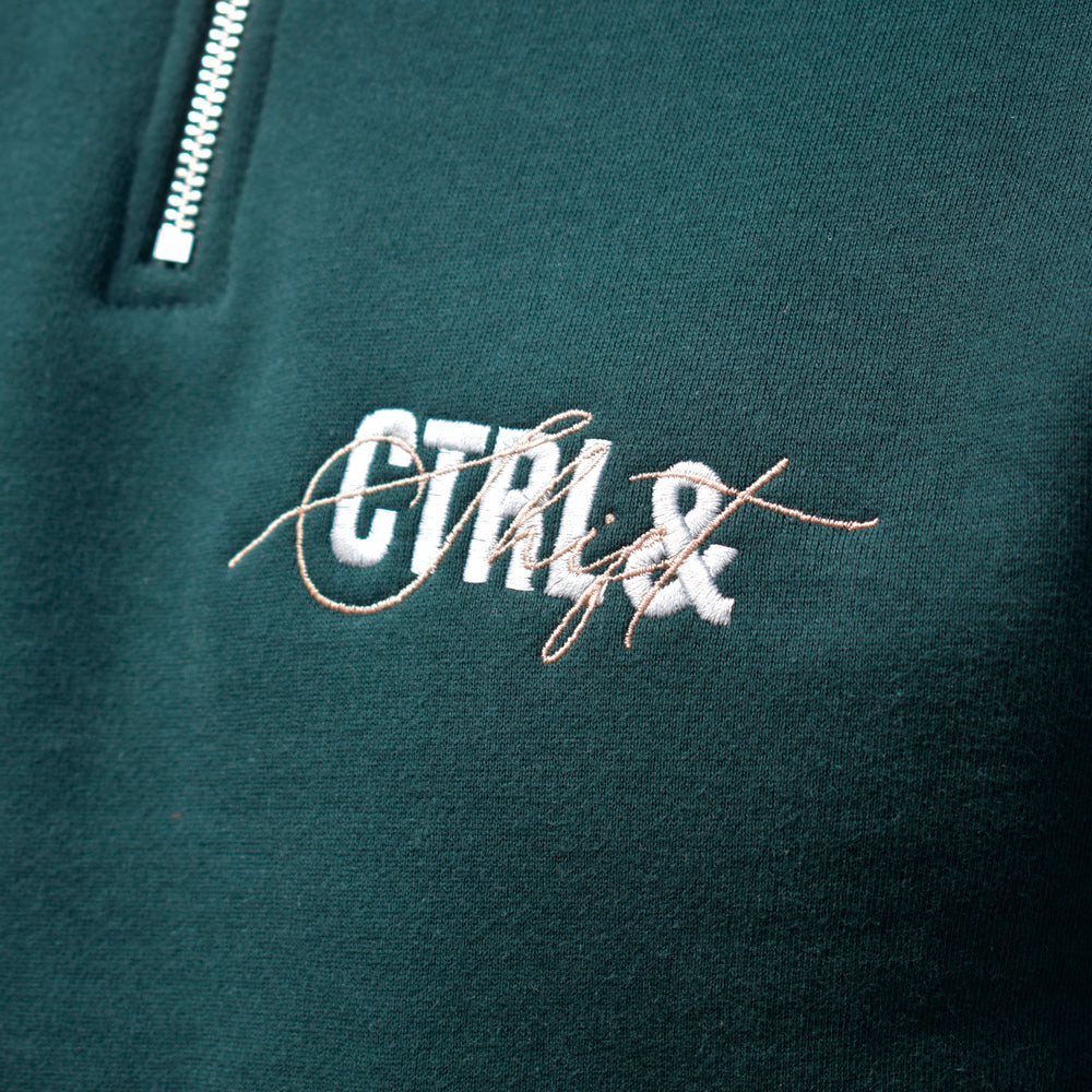 Ctrl & Shift - Pine Green Half Zip Fleece